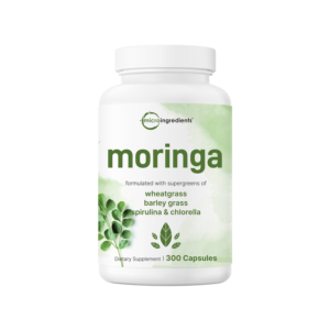 moringa oleifera, 300 capsules with supergreens blend of wheatgrass, barley grass, spirulina, & c...
