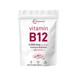vitamin b12 5000mcg | methyl b12 active form – 240 chewable tablets