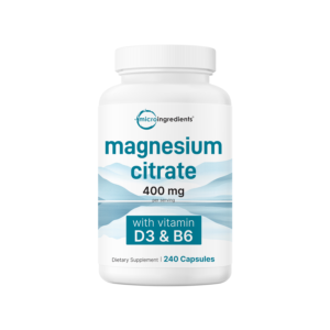 magnesium citrate with vitamin d3 & b6, 240 capsules