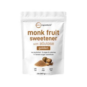 golden monk fruit with allulose sweetener, 2 lb – 1:1 brown sugar substitute without erythritol...